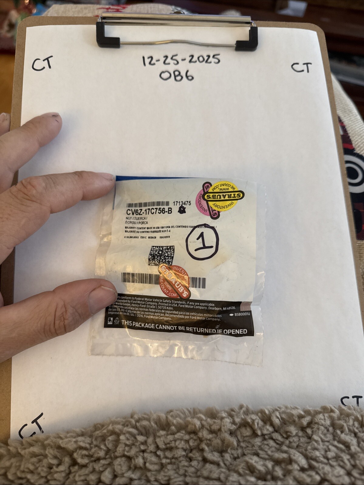 New OEM Ford CV6Z-17C756-B End Cap Retainer NOS