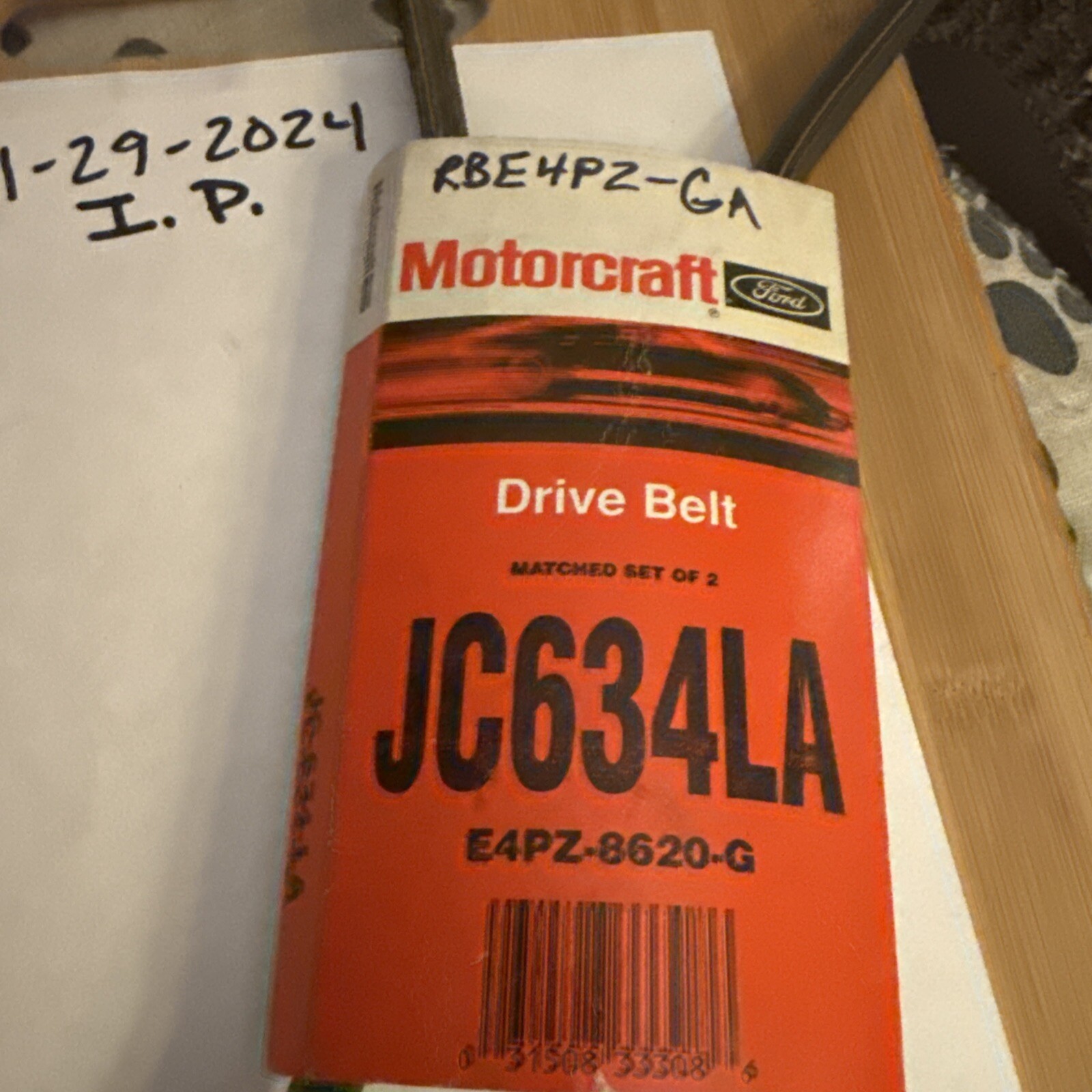 New OEM Motorcraft JC634LA1, E4PZ-8620-GA Belt NOS - Image 3
