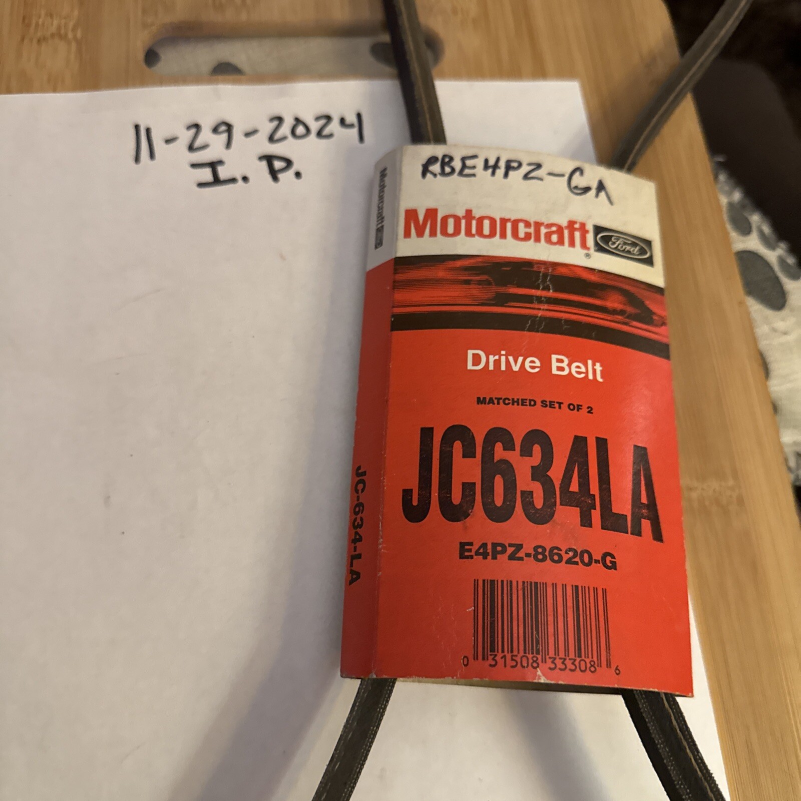 New OEM Motorcraft JC634LA1, E4PZ-8620-GA Belt NOS