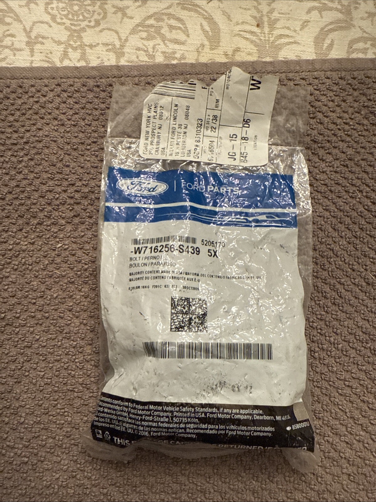 New in Unopened Package OEM Ford Upper Support Bolts W716256-S439 (5 in Package)