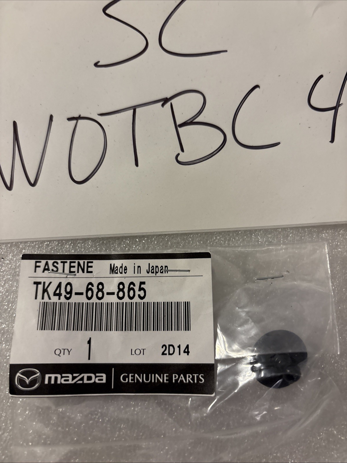 OEM 2016-2019 Mazda CX9 Type 2 Upper Weather-Strip Fastener Inner TK49-68-865 - Image 3