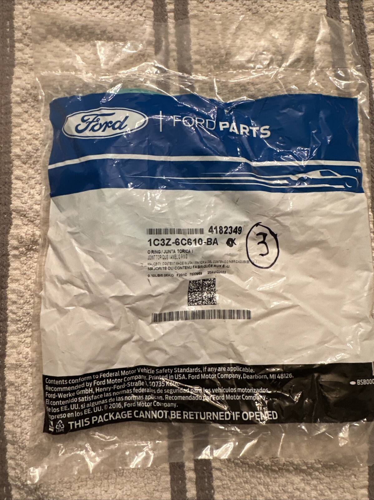 OEM NEW Oil Cooler (3)O-Ring Seal F-Series 1C3Z-6C610-BA