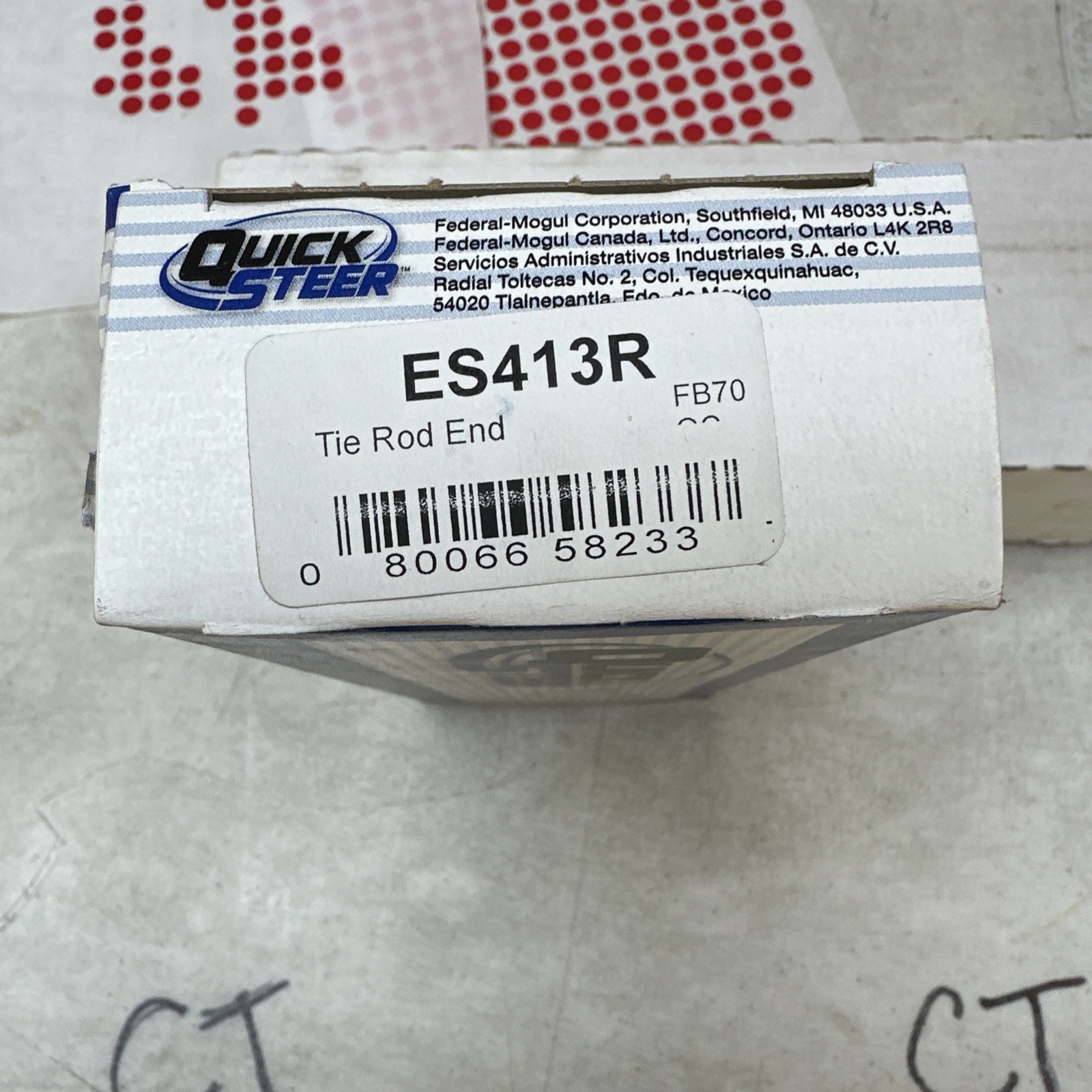 One New QuickSteer Steering Tie Rod End Left Inner ES413R for Ford - Image 3