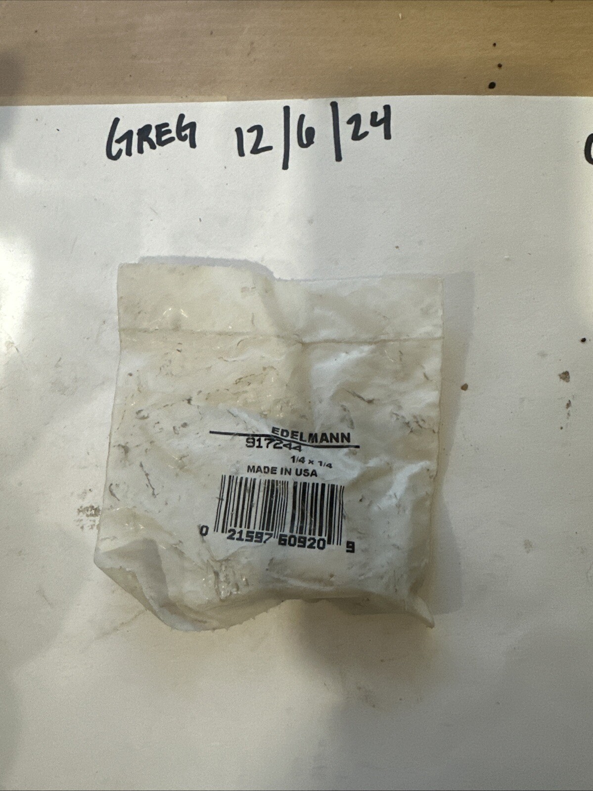 PACK OF 2 Edelmann 917244 Air Brake Connector Fitting, 1/4" X 1/4" Nylon Tubing