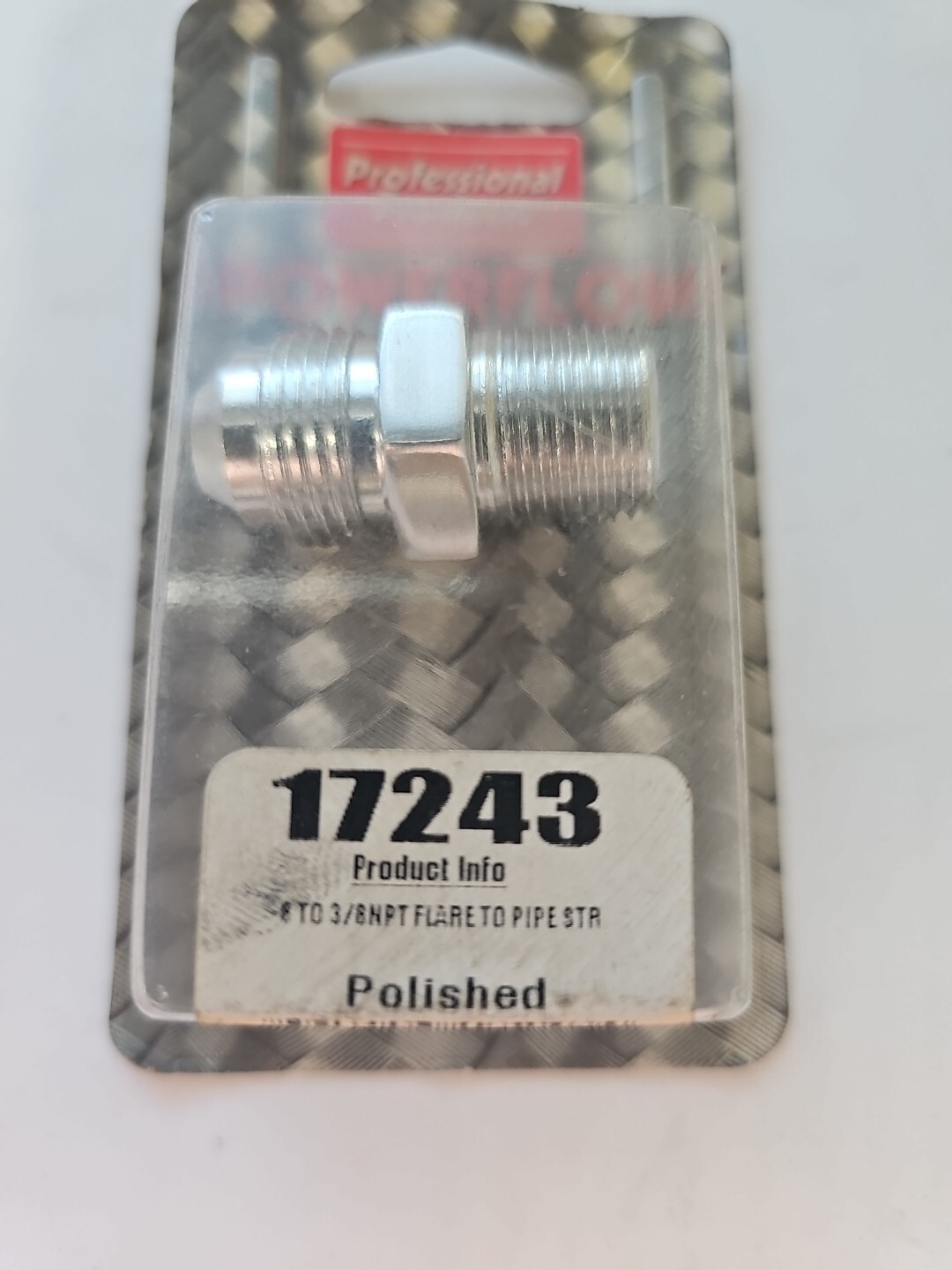 PROFESSIONAL PRODUCTS POWERFLOW -8 To 3/8NPT Flare To Pipe STR Polished #17243 - Image 3