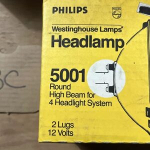 Phillips NOS High Beam Headlamp #5001 Round 12V 2 Lug
