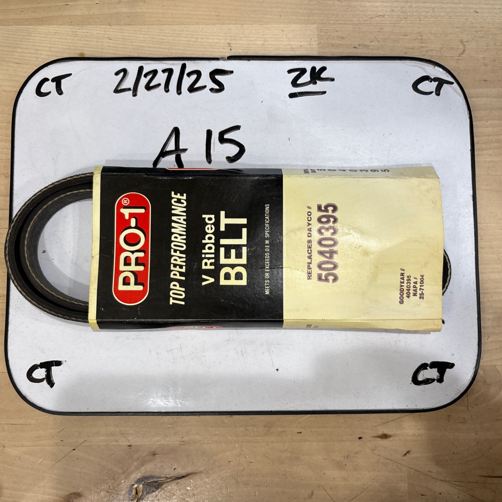 Pro-1 V Ribbed Serpentine Belt Replaces Dayco 5040395 & Gates K040395