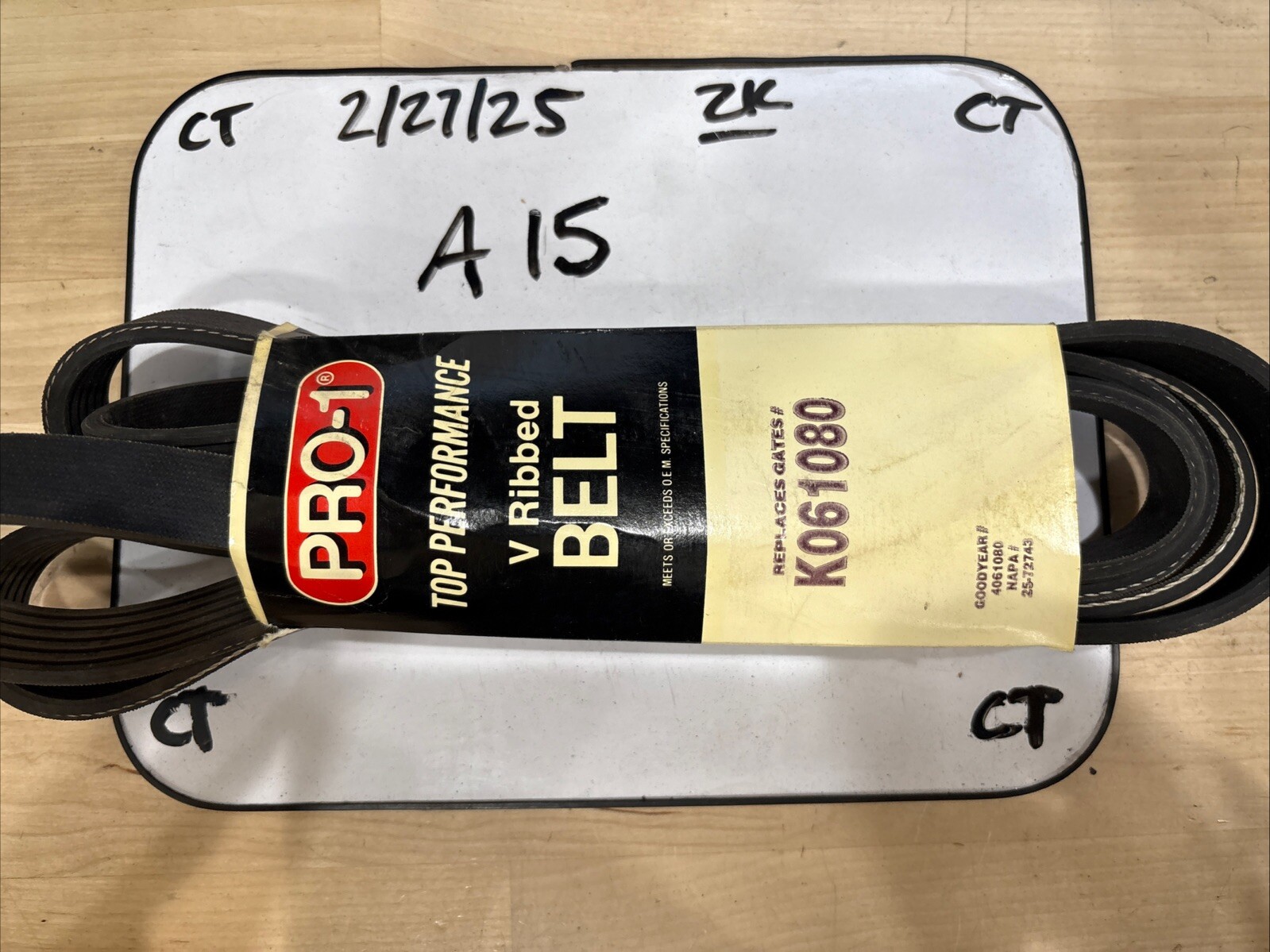 Pro-1 V Ribbed Serpentine Belt Replaces Dayco 5061080 & K061080