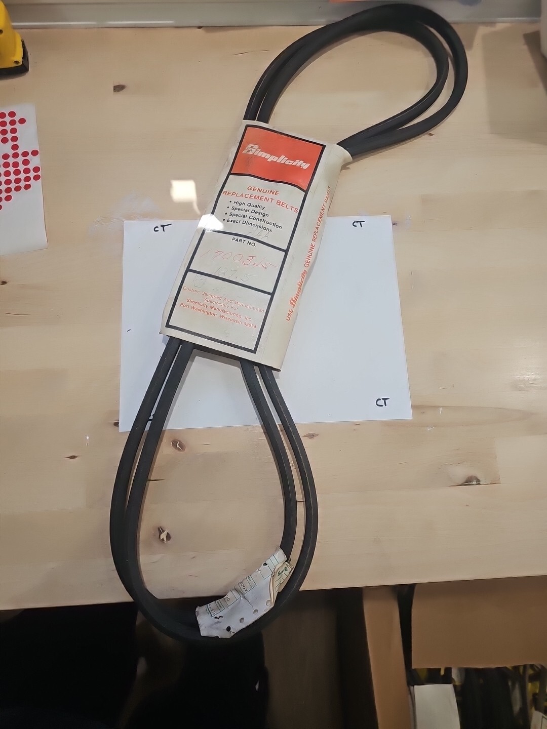 SIMPLICITY 1700345 127.5 Replacement Belt fits SIMPLICITY MANUFACTURING - Image 3