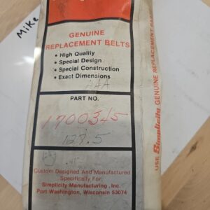 SIMPLICITY 1700345 127.5 Replacement Belt fits SIMPLICITY MANUFACTURING