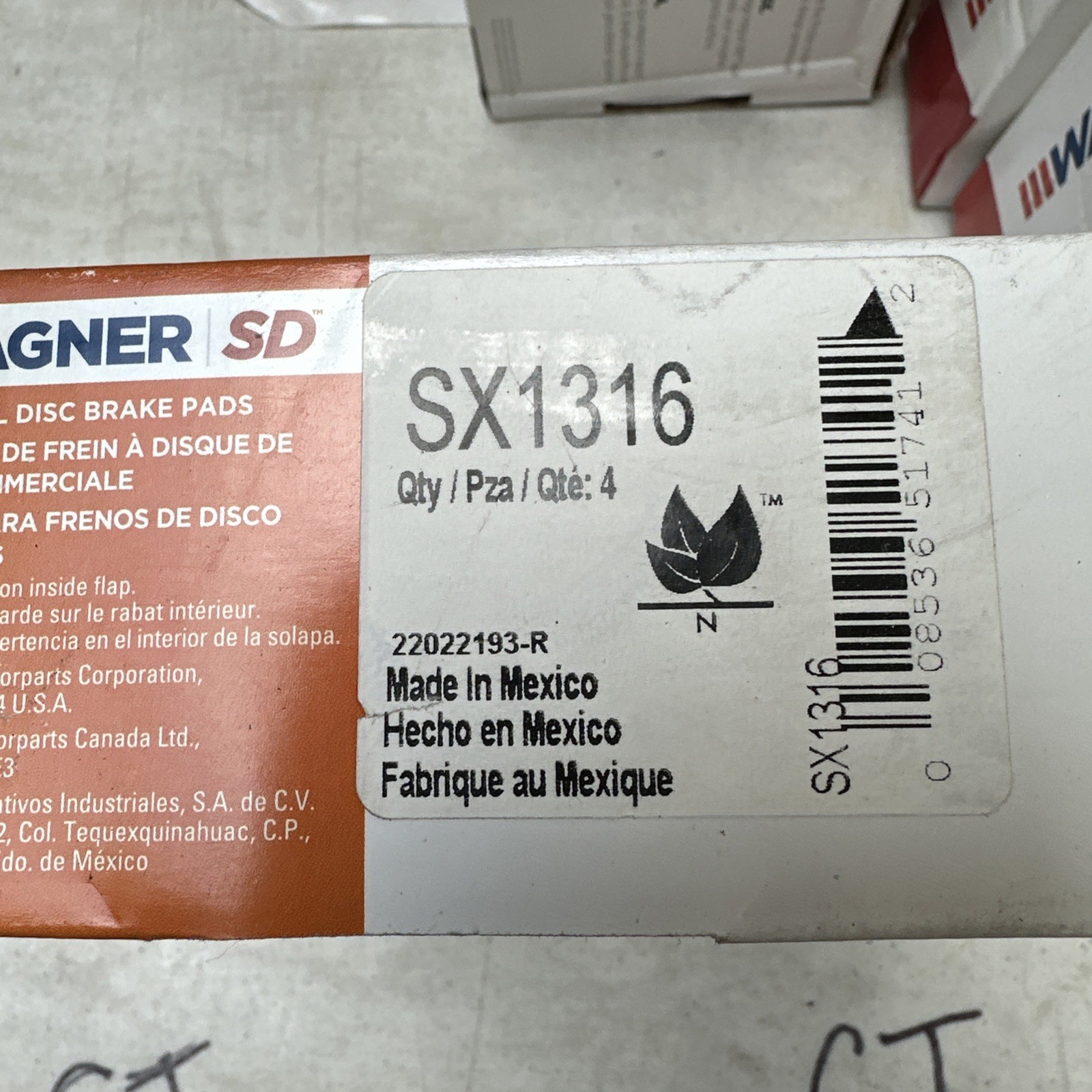 SX1316 Wagner Severe Duty Commercial Disc Brake Pad Set SX1316 Brake Pad Set - Image 3