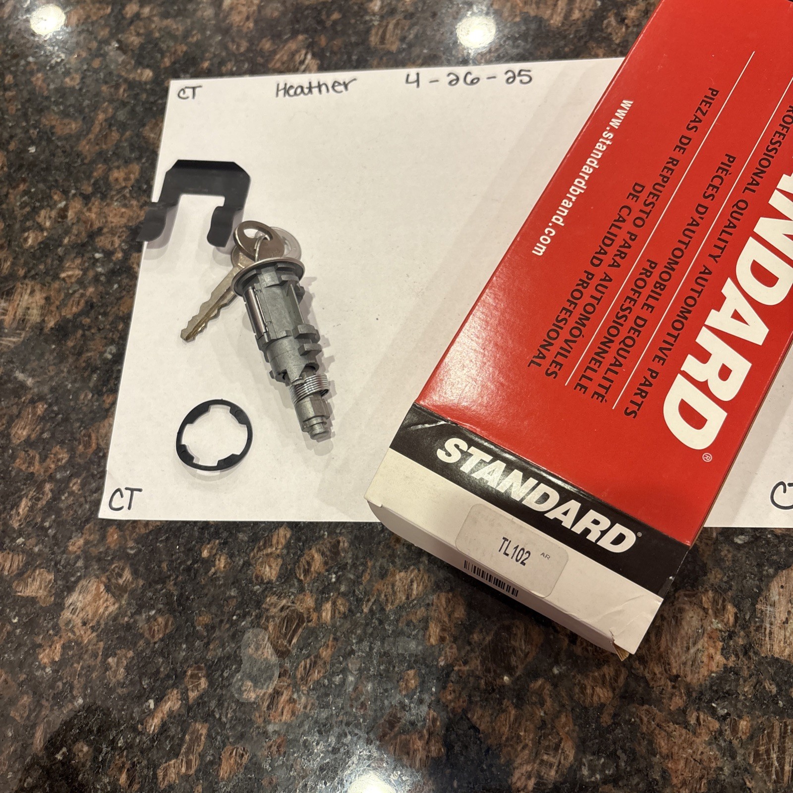 Standard Motor Products TL102 Trunk Lock Cylinder + Keys