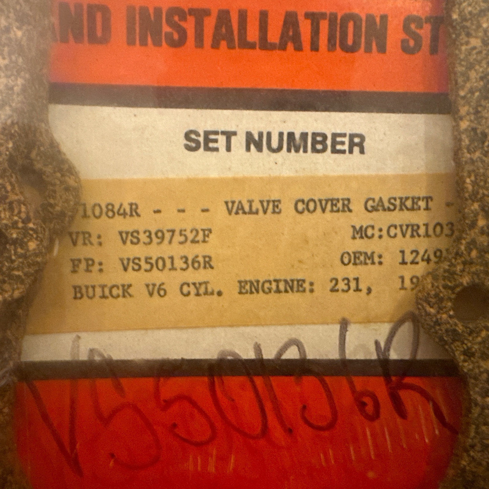 Supreme Hi-Performance Cork and Rubber Valve Cover Gasket VS39752F - Image 3