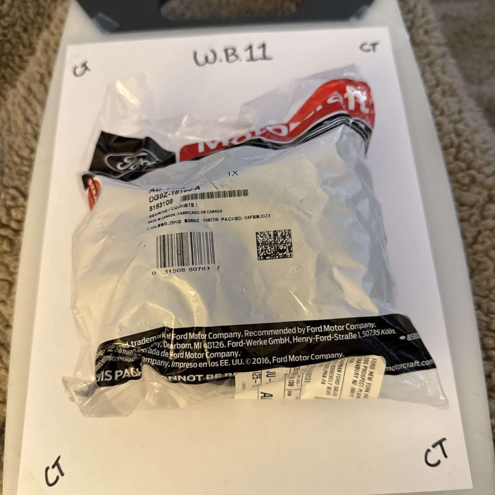 Suspension Strut Bearing Motorcraft AD-1102 Dg9z-18198-a