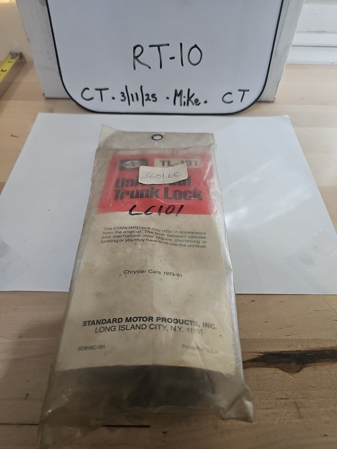 # TL-101 Standard Motor Products Trunk Lock