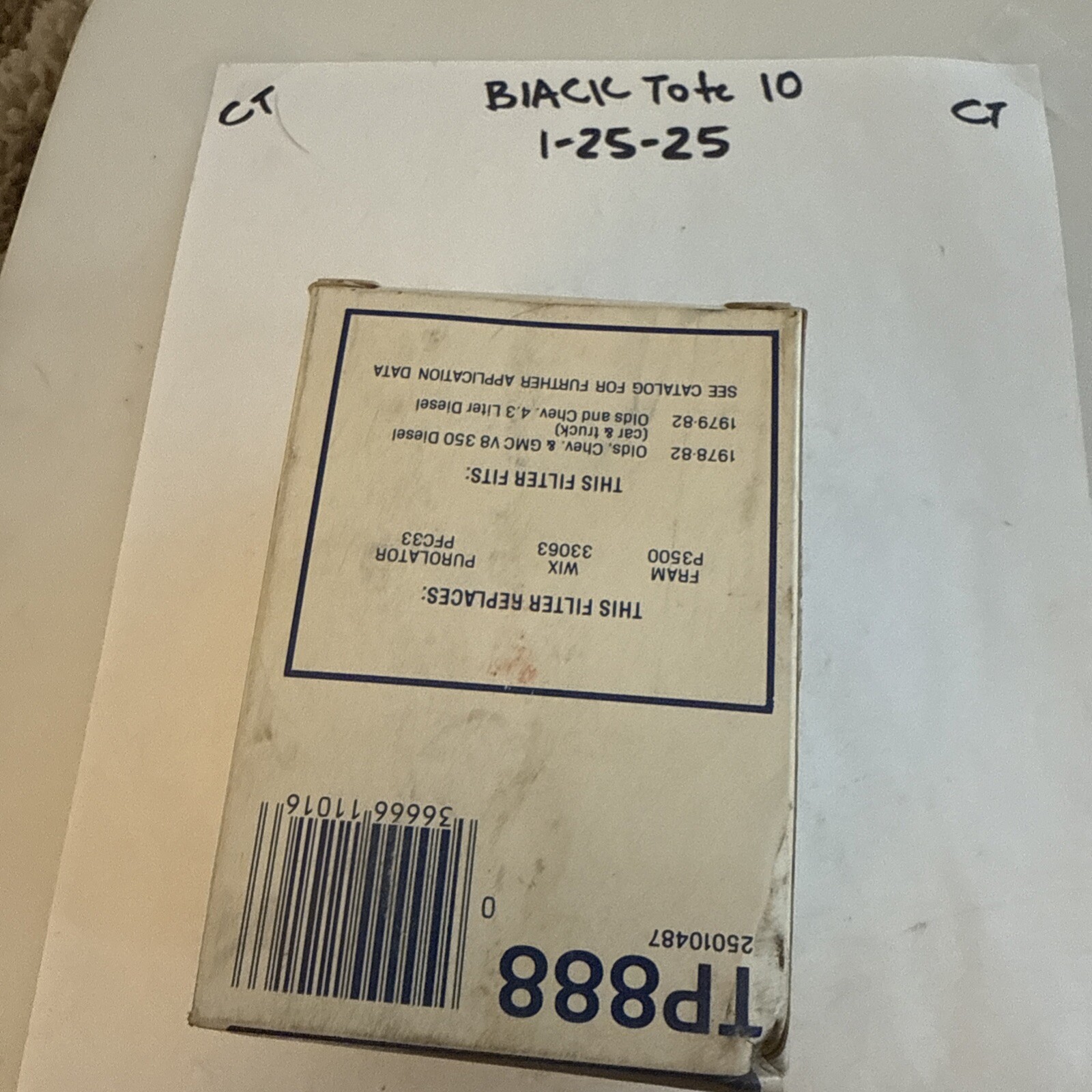 TP 888 25010487 Fuel Filter For 6 Cylinder 4.3L Diesel Engines 1984 OE - Image 5