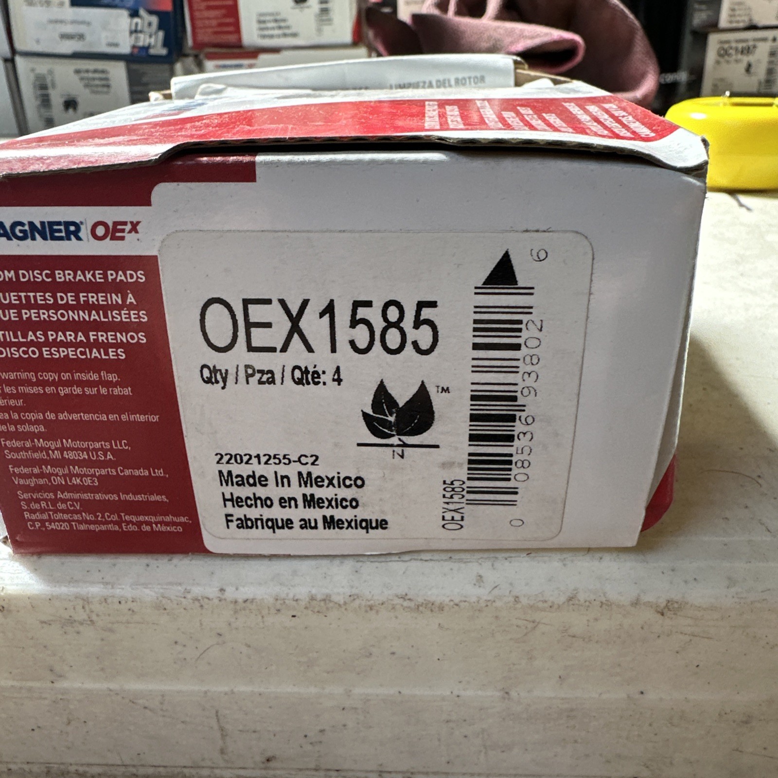 Wagner Brake OEX1585 OEX Disc Brake Pad Set Premium Ceramic For 12-15 Pilot - Image 3