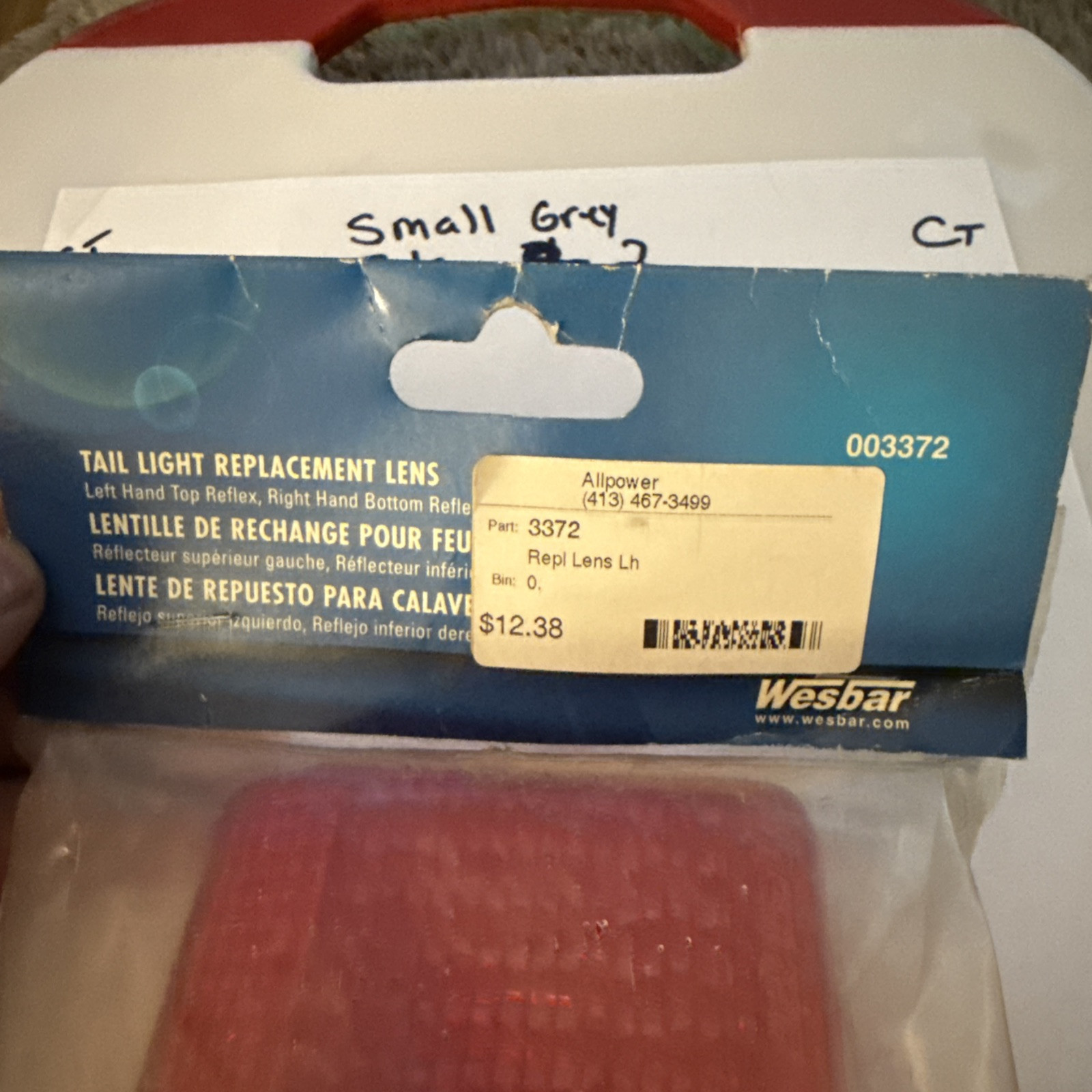 Wesbar 3372 Tail Light Replacement Lens 4301106 - Image 3