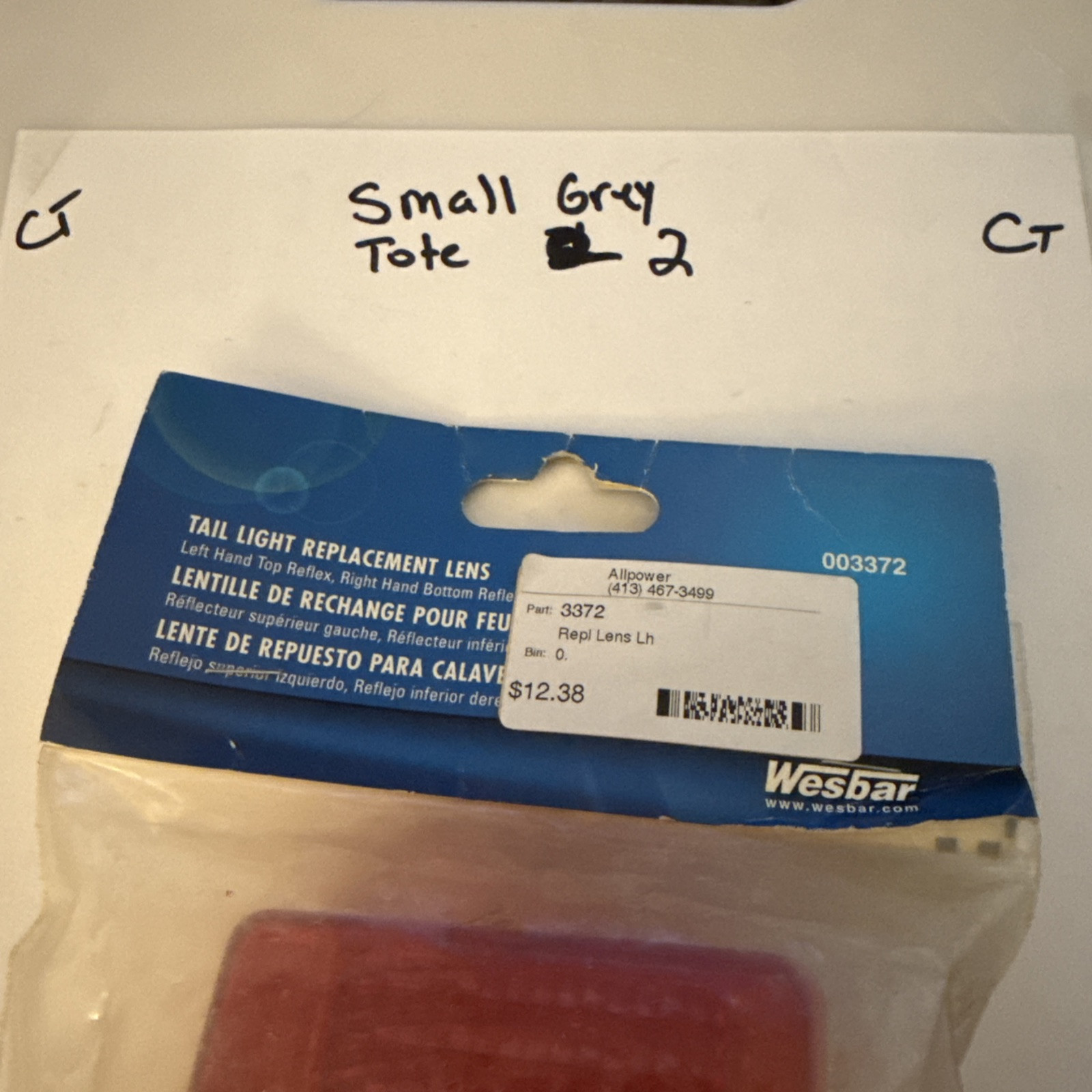 Wesbar 3372 Tail Light Replacement Lens 4301106 - Image 4