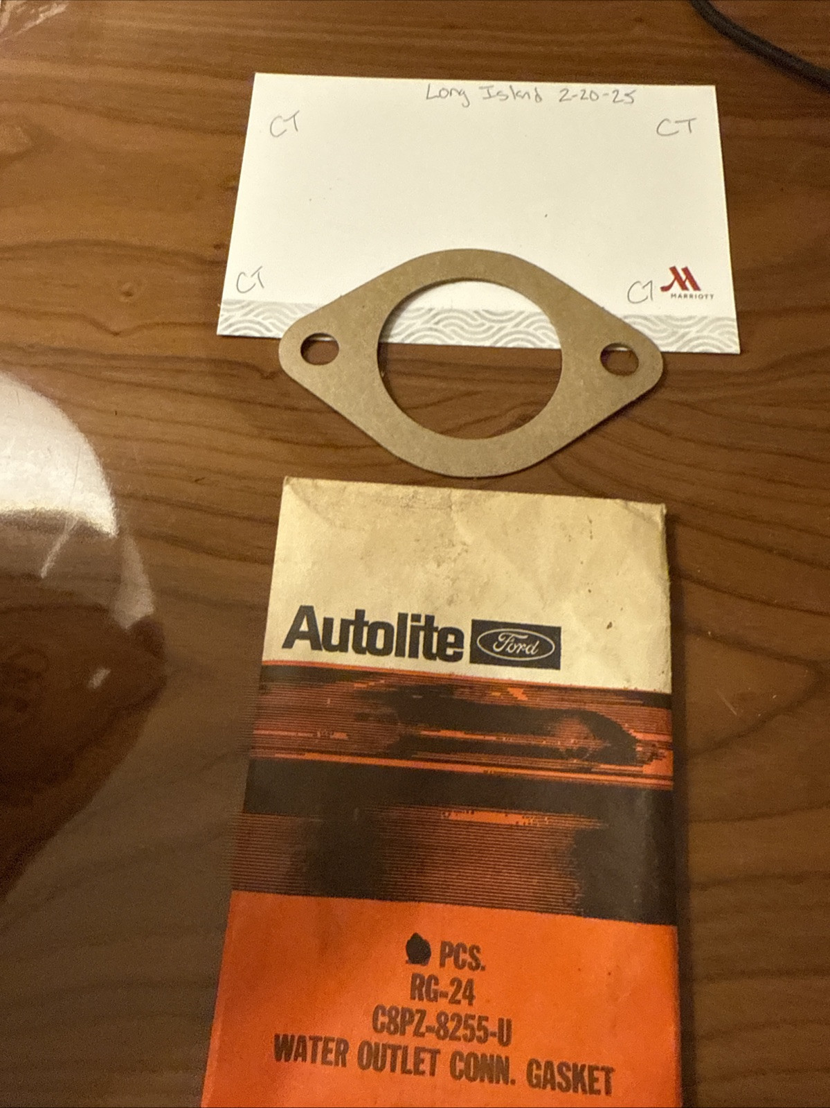 (1) FORD C8PZ-8255-U WATER OUTLET CONNECTION GASKET.