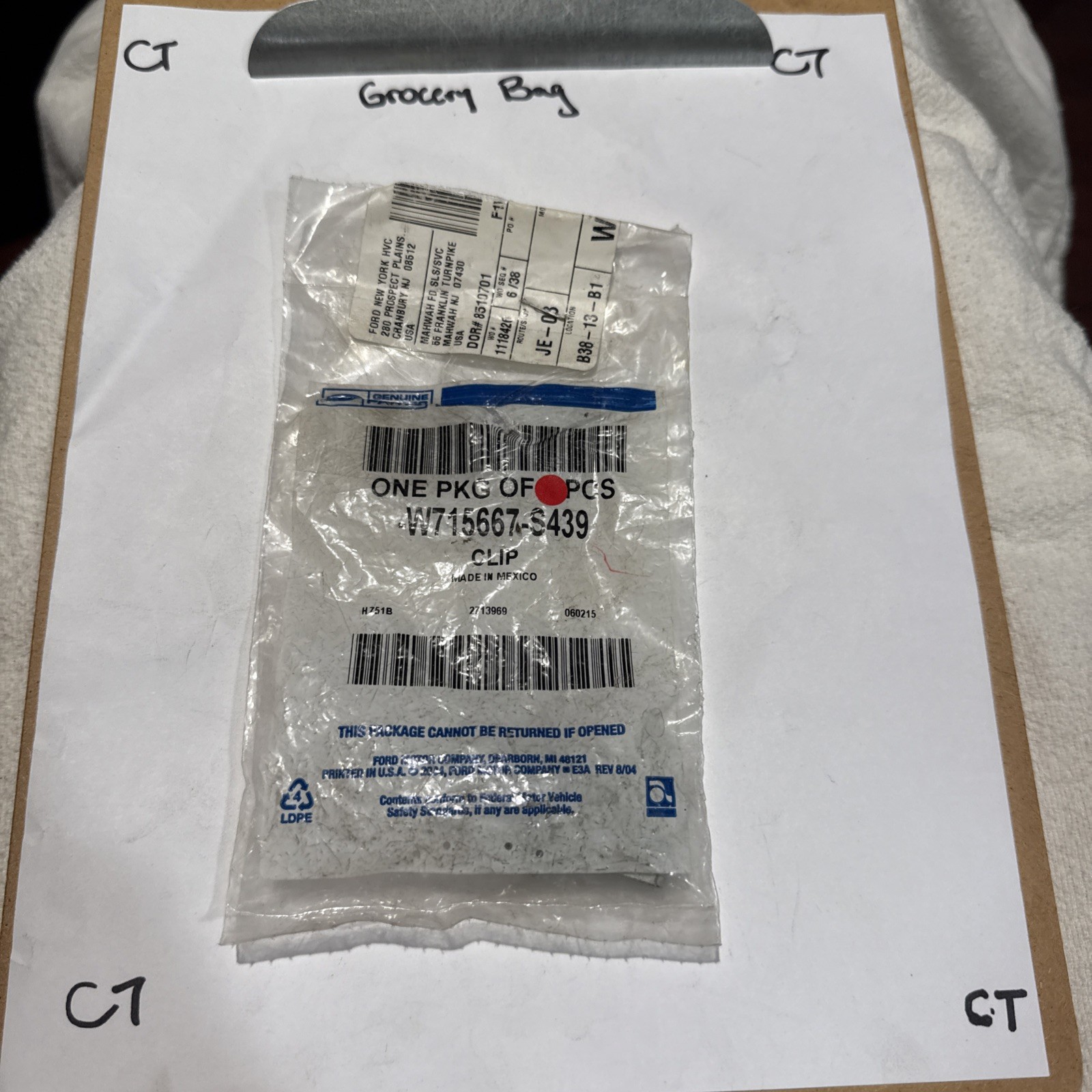 (1) Genuine Body B-Pillar Trim Panel Clip W715667-S439 Sold Separately