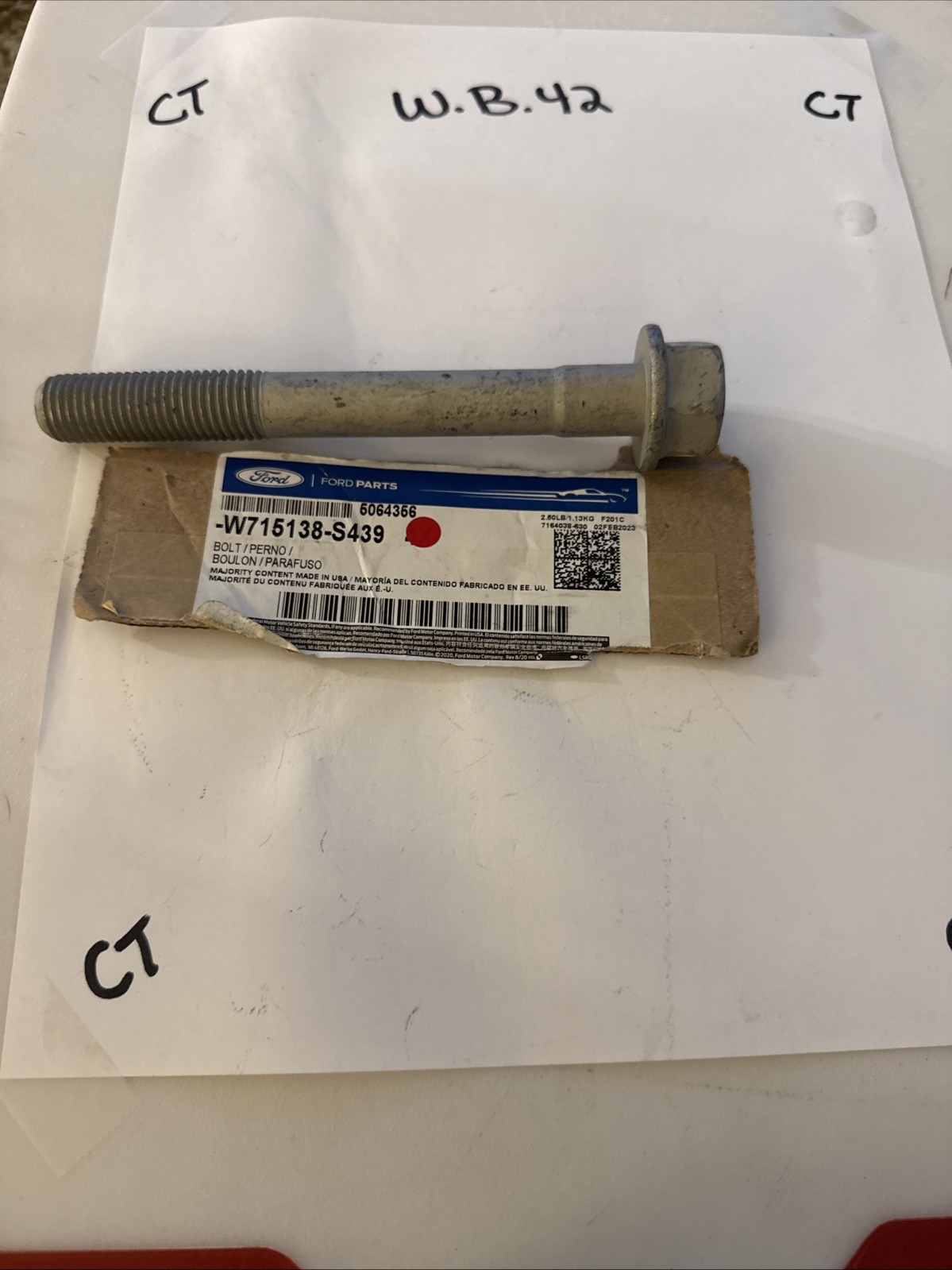 (1) Genuine Ford Bolt W715138S439 / W715138-S439 Sold Individually