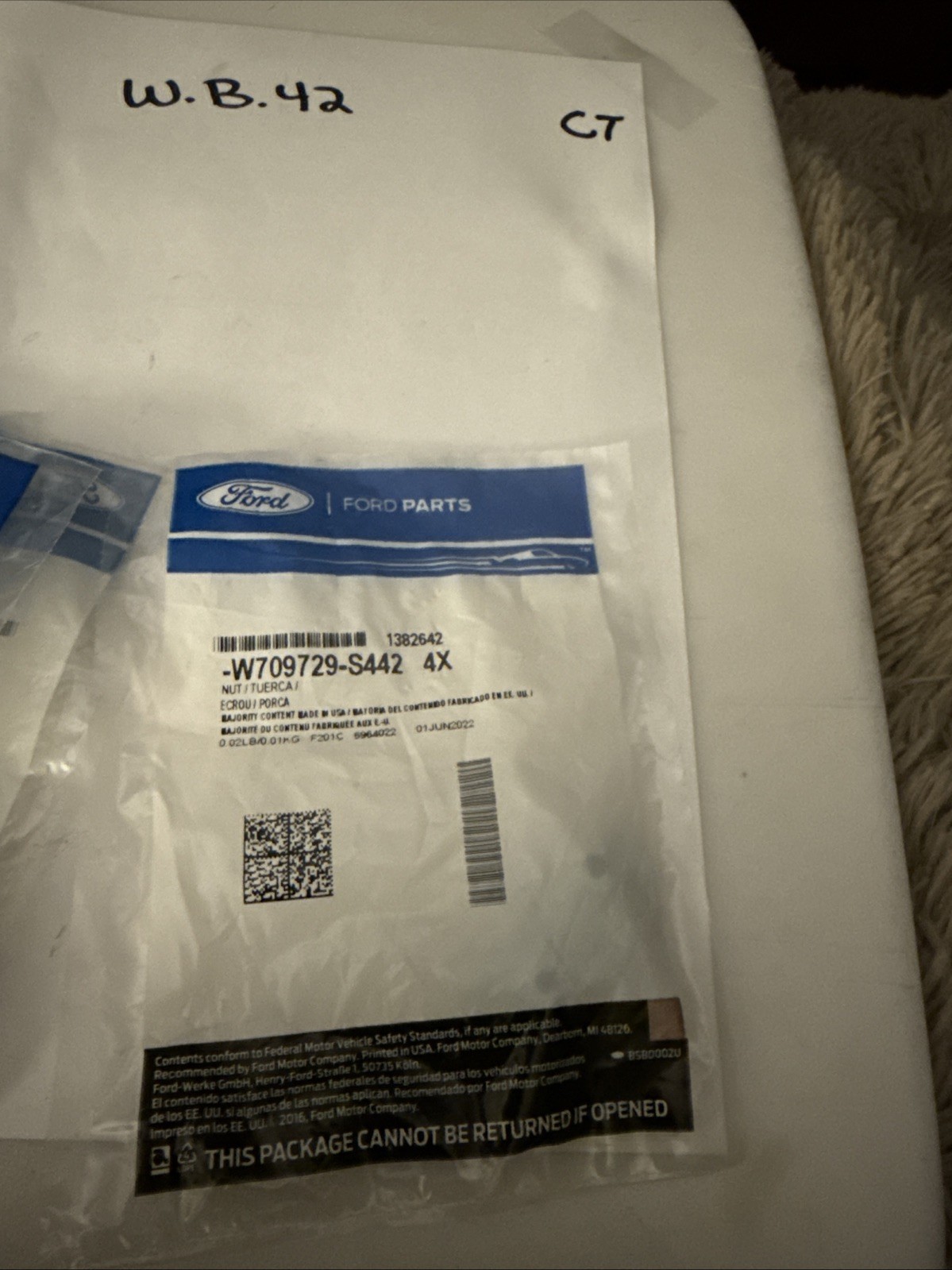 (1) Genuine Ford Fender Liner Retainer Nut W709729-S442 Sold Individually - Image 3
