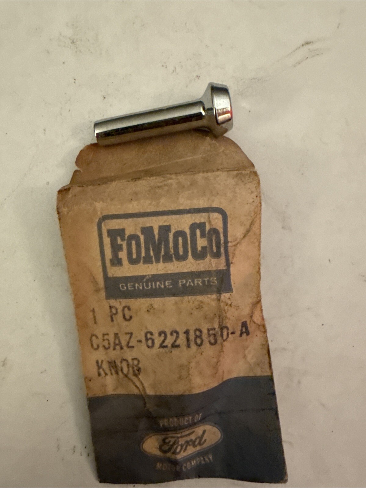 (1) NOS Ford CHROME DOOR LOCK KNOB C5AZ-6221850-A OEM vintage inventory - Image 3