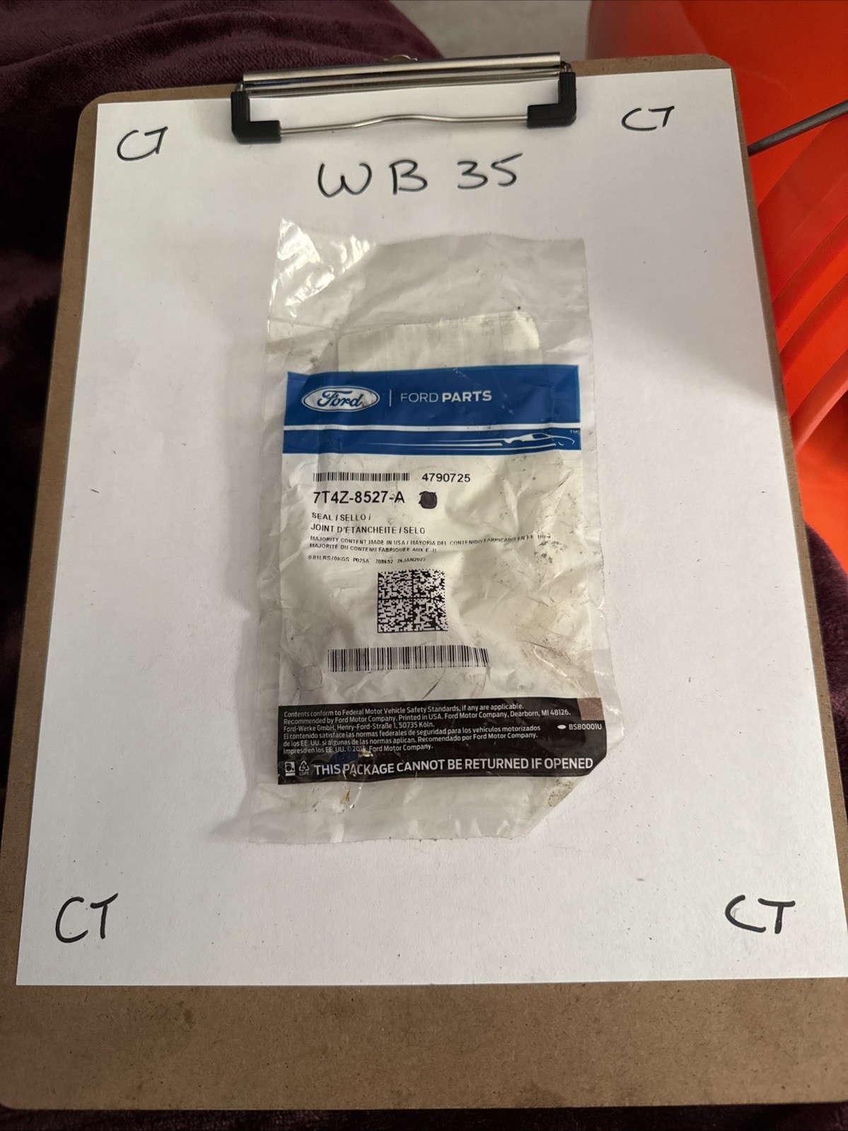 (1) Oem 2007-2020 Ford Lincoln Mercury Edge Engine Coolant Pipe O-Ring 7T4Z8527A