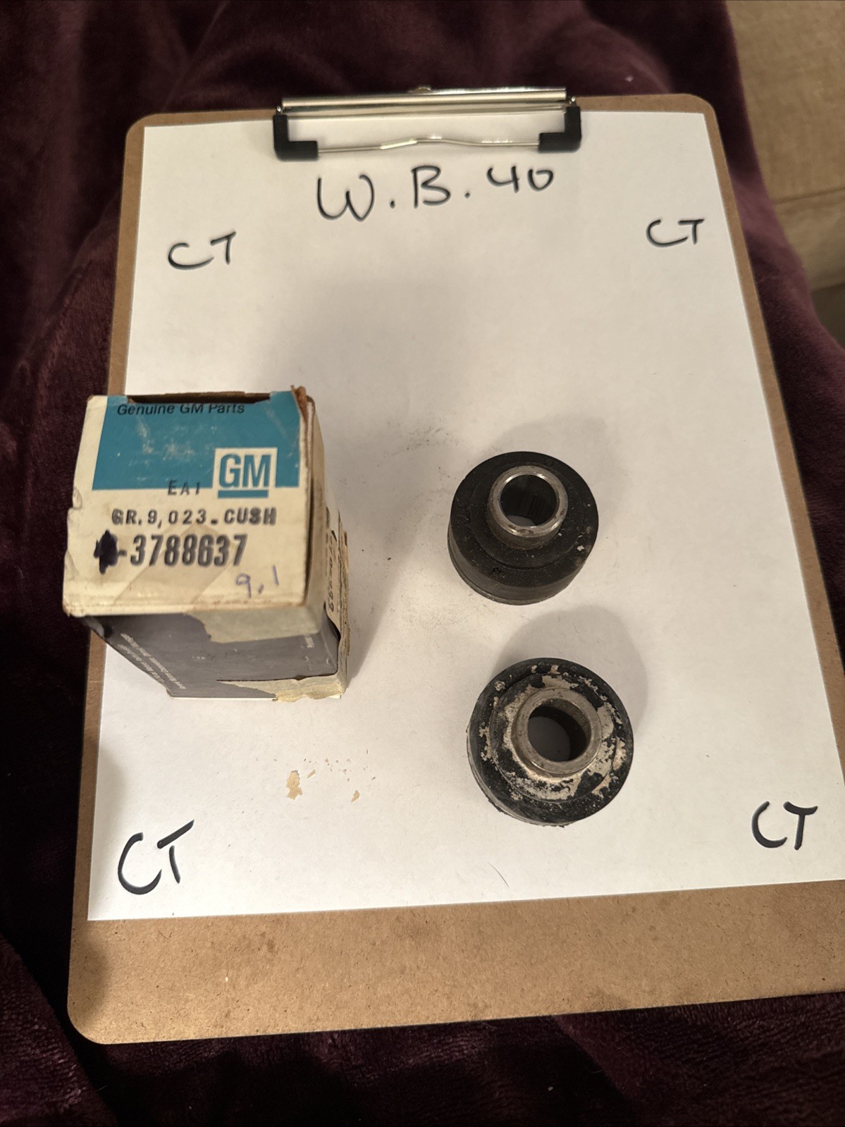 1961-1964 GM NOS Front Upper Cushion Corvair Corvette S36 (2) Bushings.