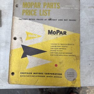 1962 MOPAR CHRYSLER PLYMOUTH DODGE PARTS PRICE LIST MANUAL