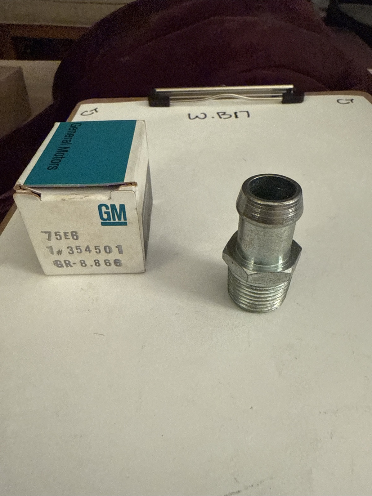 1979 1980 1981 79 80 81 Chevy Chevrolet Truck NOS GM Heater Hose Fitting 354501 - Image 3