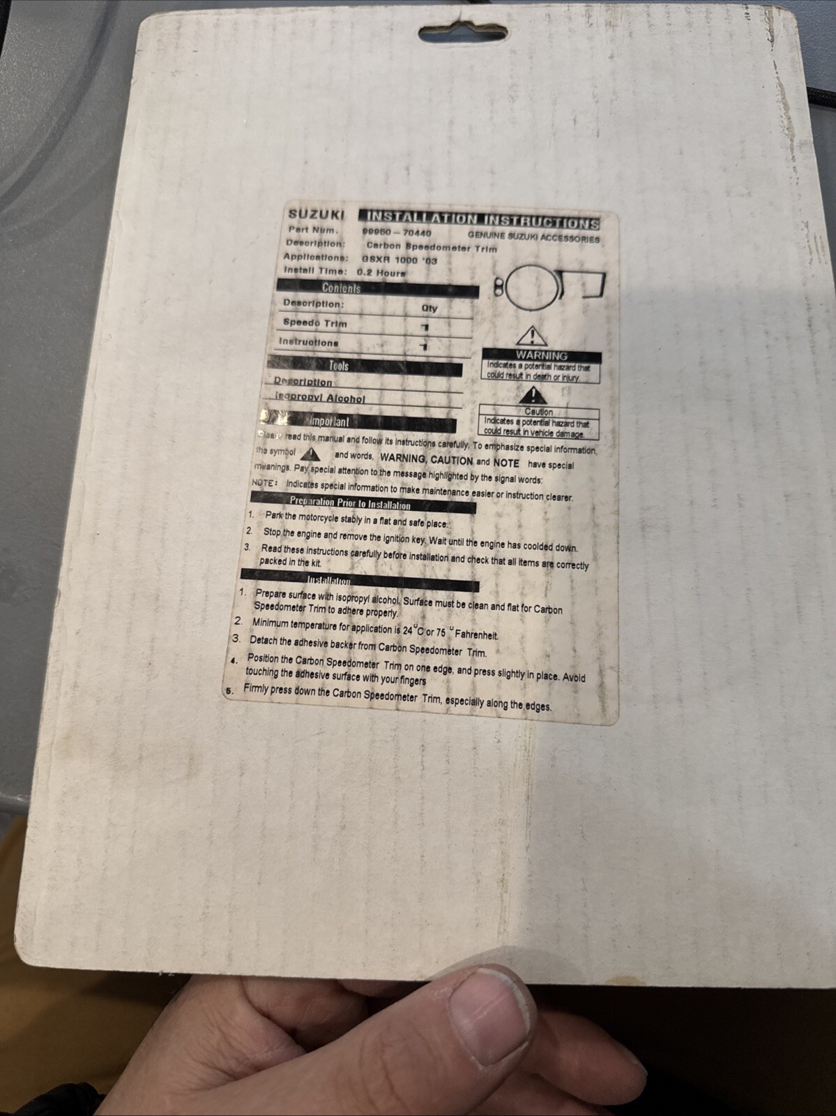 2003 Suzuki GSXR1000 GSXR 1000 Speedo Speedometer Carbon Fiber Trim 99950-70440 - Image 4