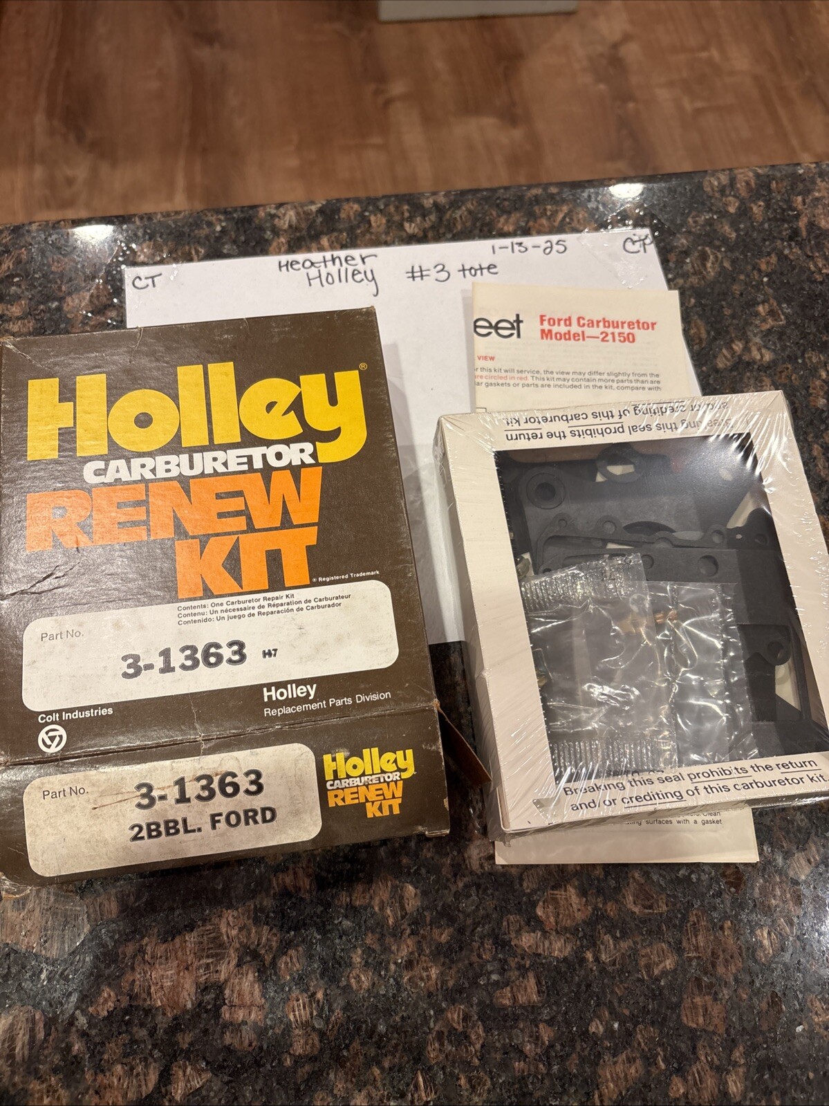 3-1363 Holley Rebuild Kit Ford Carburetor Model 2150