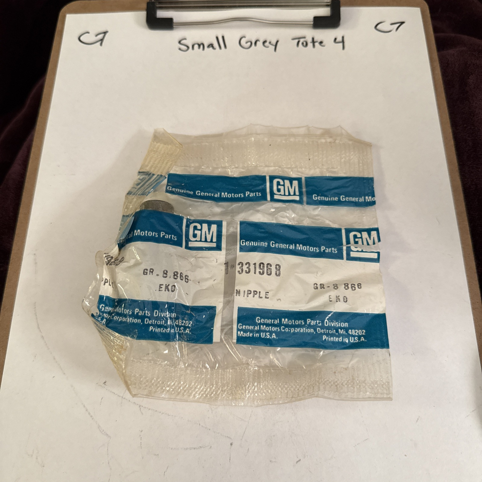 55-78 C1 C2 C3 Corvette Heater-Thermostat Housing Hose Nipple-GM #331968-NOS!