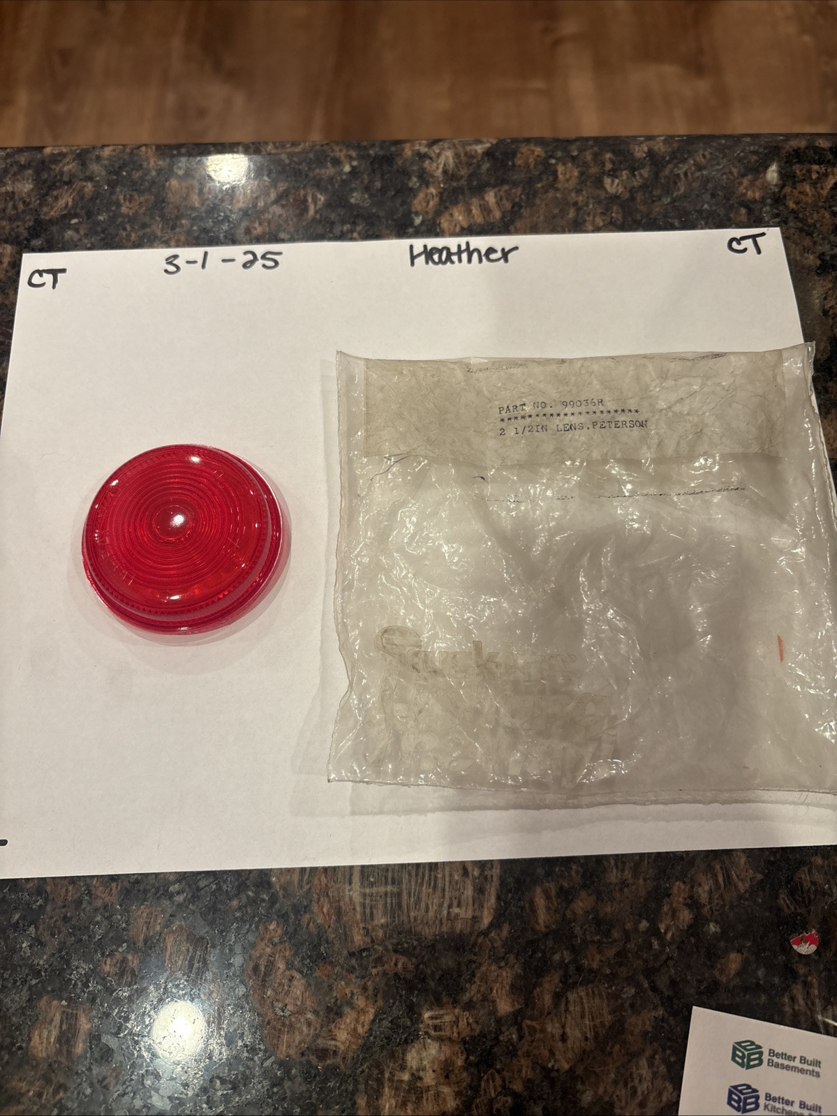 99036R TRUCK-LITE 2-1/2" LAMP LENS