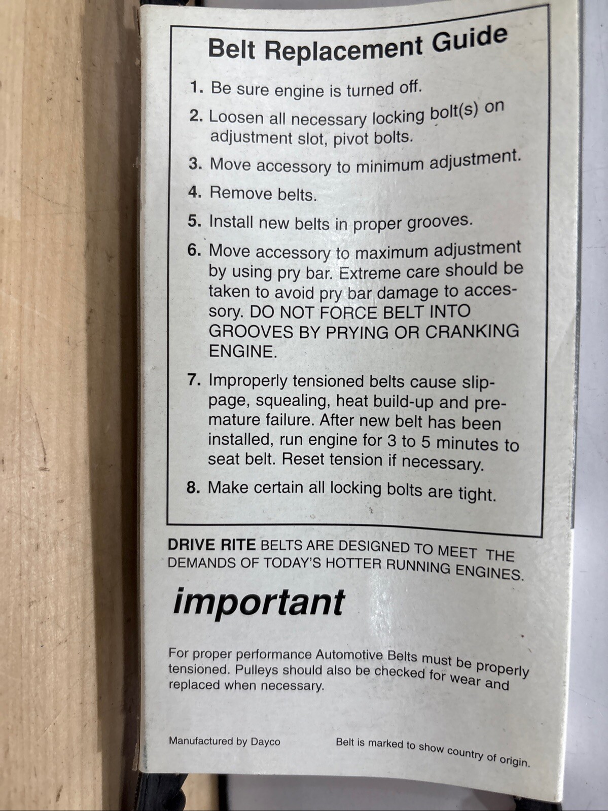 Accessory Drive V-Belt Drive-Rite By Dayco 15350DR - Image 4