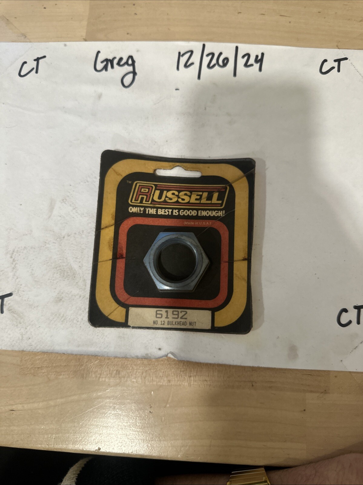 Aeroquip 6192 No.12 Bulkhead Locknut,