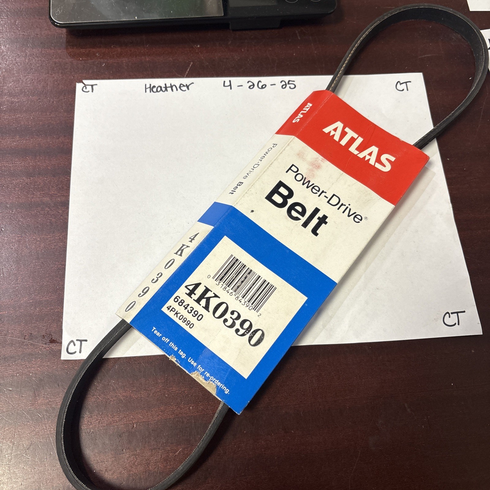 Atlas Power Drive Belt 4k0390