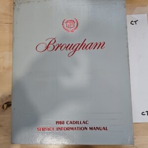 Automotive Manual - GM 1988 Cadillac Brougham Service Information Manual - VG -A