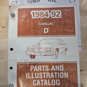 Cadillac 1984-92 D Parts And Illustration Catalog  62D