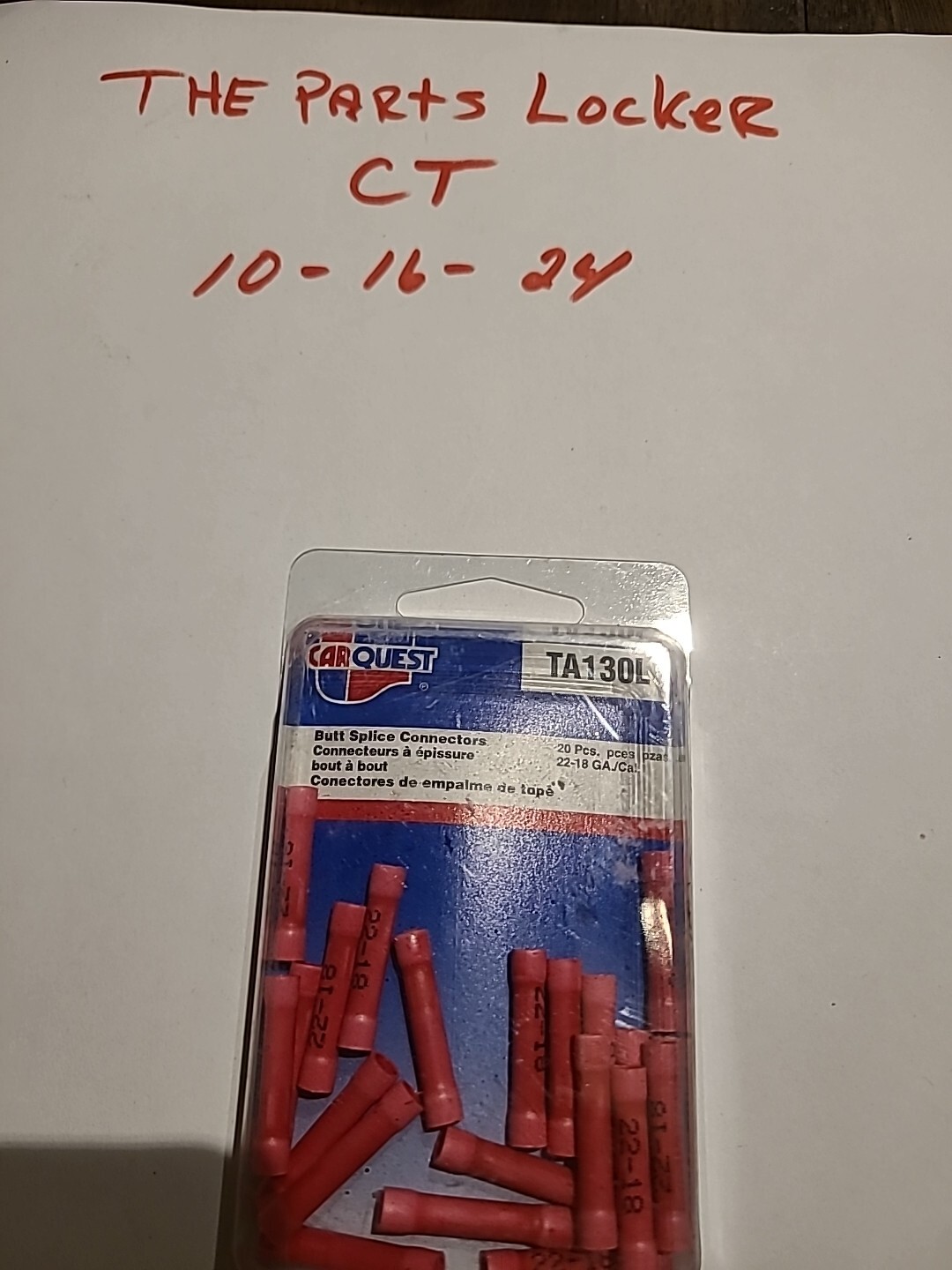 Carquest TA130L Butt Splice Connectors TA-130-L 22-18 Gauge (20 pcs)