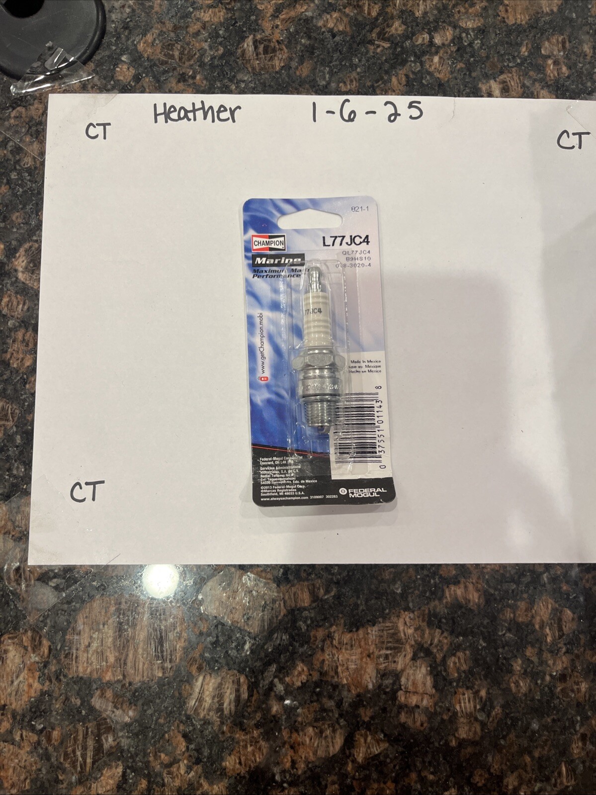 Champion 821-1 MARINE Spark Plugs #L77JC4 - NEW, Retail Package - Image 6