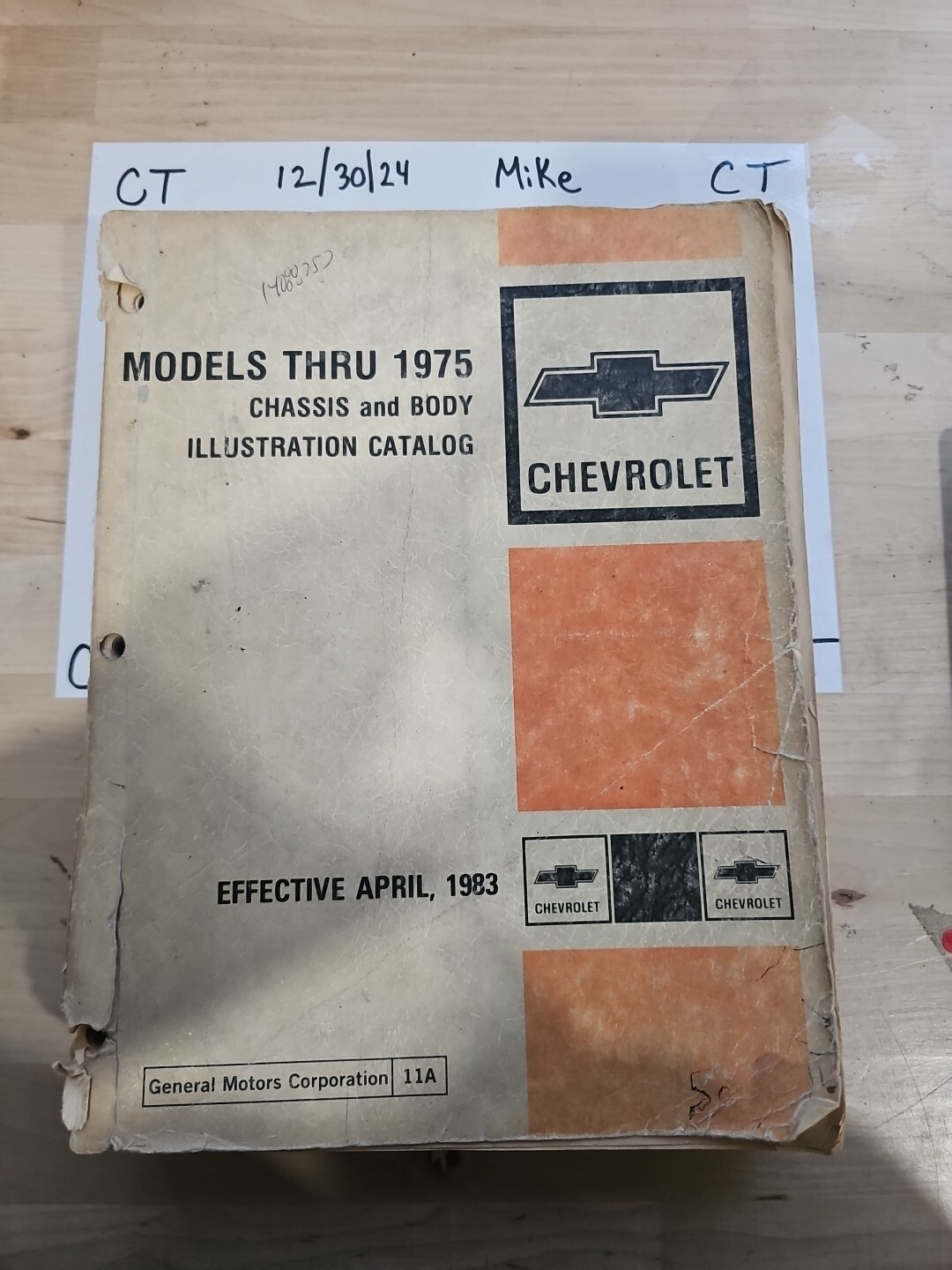 Chevrolet Models Thru 1975 Chassis and Body Illustration Part Catalog April 1983