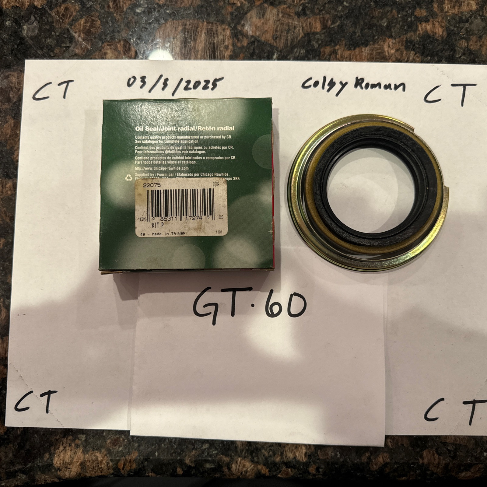 Chicago Rawhide Oil Seal 22075 - Image 3
