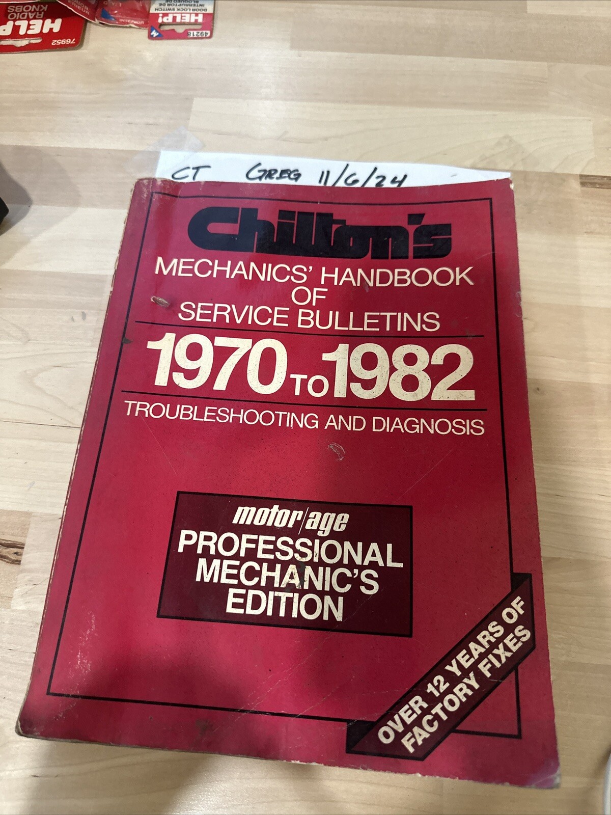 Chilton Mechanica Handbook of Service Bulletins 1970-1982 Diagnosis 7282 JWIO