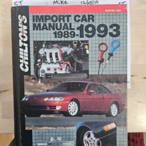 Chilton's Book Hardcover Import Car Manual 1989-1993 Service Repair #7910