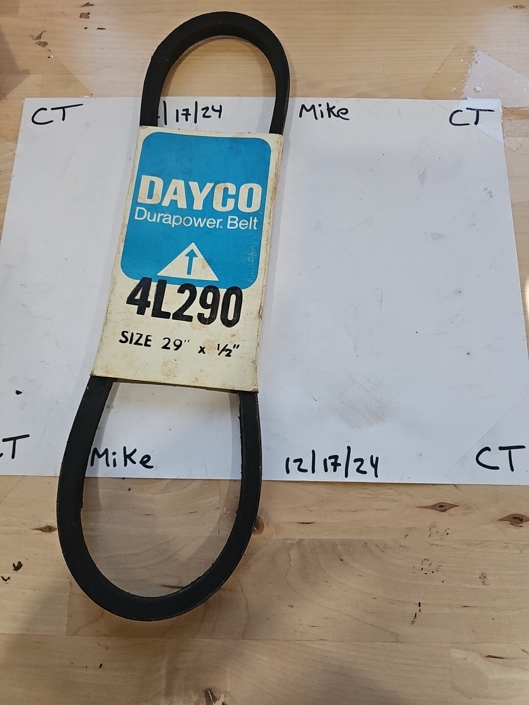 Dayco 4L290 V-Belt NOS 29"x1/2"