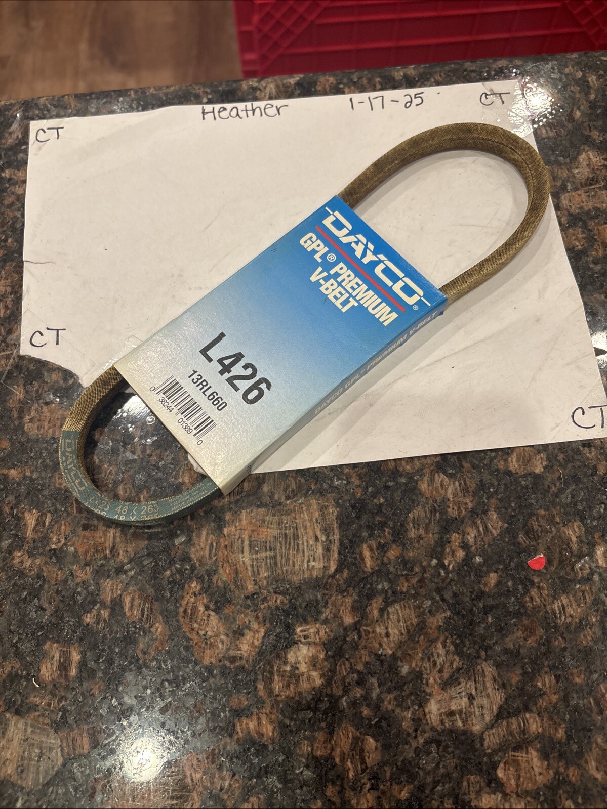 Dayco L426 Power Equipment Accessory Drive Belt 13RL660