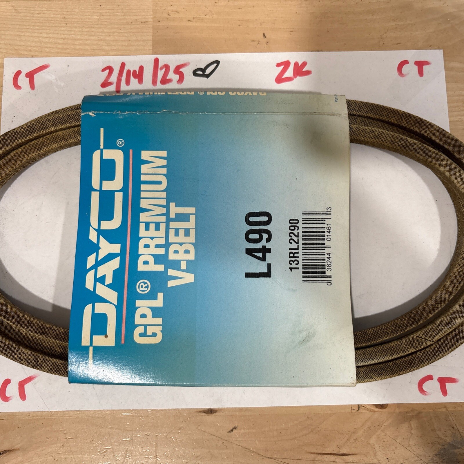 Dayco L490 Utility V Belt, Premium, Dayco Gpl